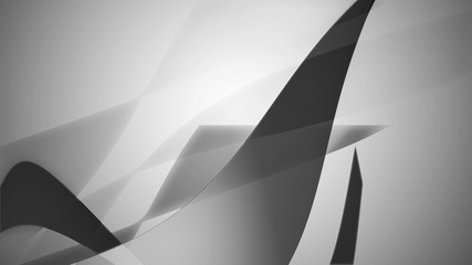 Poster - Abstract wavy background in black and white colors