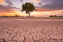 Drought And Swirling On The Earth's Surface Due To Greenhouse Effect And Global Warming