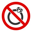 No jewelry vector icon. Flat No jewelry symbol is isolated on a white background.