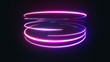 canvas print picture - Abstract Neon Light Streaks Background/ 4k animation of an abstract background with shining neon light strokes following circular ring motion path