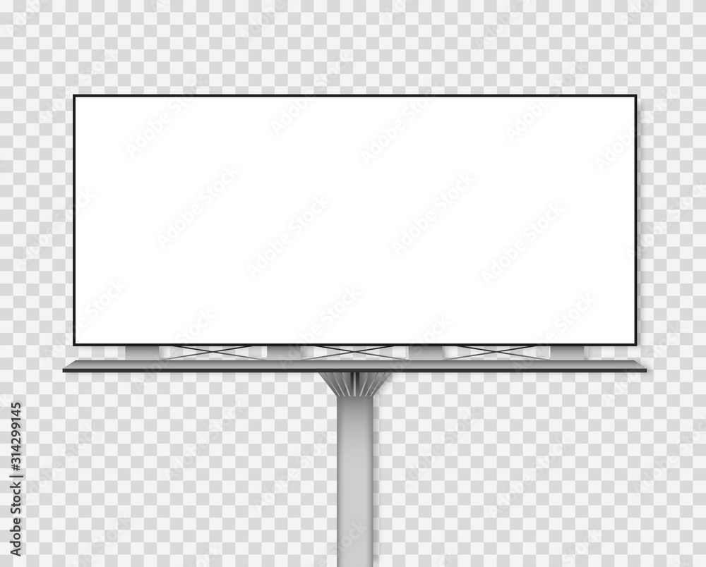 Blank billboard mockup for your advertisement. Vector illustration. - obrazy, fototapety, plakaty 