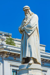 Sticker - Monument to Leonardo da Vinci in Milan, Italy