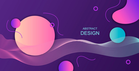 Wall Mural - abstract horizontal banner with liquid gradient design. vector illustration
