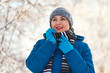 © mikhail_b_azarov - portrait of a young happy girl woman in winter clothes
