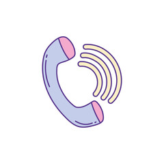 Sticker - telephone calling , phone fill and line