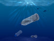 Plastikflaschen Unterwasser Umweltverschutzung in den Weltmeeren