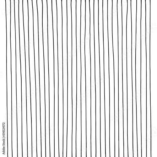 Fotografía Hand drawn vertical parallel thin black lines on white background
