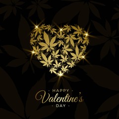 Canvas Print - Heart with marijuana leaves vector illustration