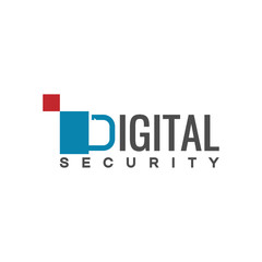 Poster - digital security logo. cyber security company identity