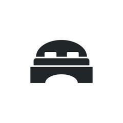 Aufkleber - Bed hotel room icon template color editable. Double bed symbol vector sign isolated on white background illustration for graphic and web design.