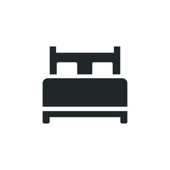Poster - Bed hotel room icon template color editable. Double bed symbol vector sign isolated on white background illustration for graphic and web design.