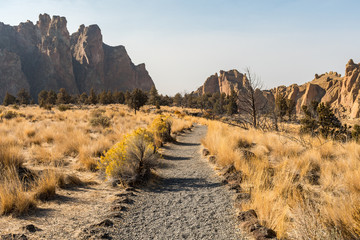 one of the hiking trails through smith rock state park, terrebonne