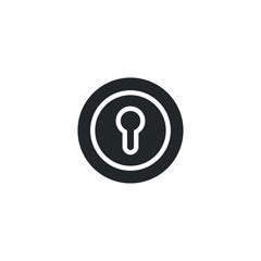 Poster - Black key hole icon template color editable. Security, protection concept symbol vector sign isolated on white background illustration for graphic and web design.