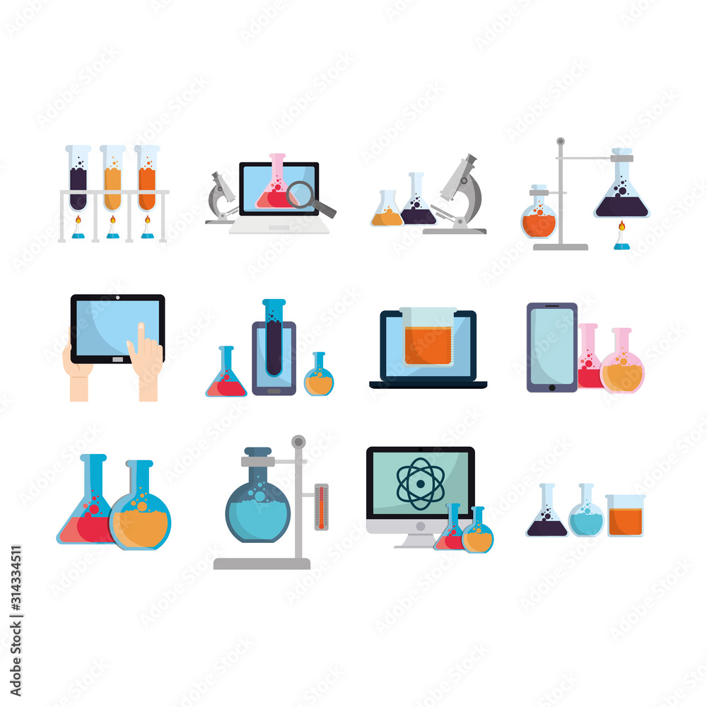 Isolated chemistry icon set vector design Stock Vector | Adobe Stock