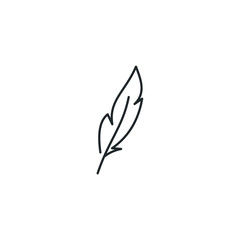 Poster - Feather, Pen icon template color editable. Feather symbol vector sign isolated on white background illustration for graphic and web design.