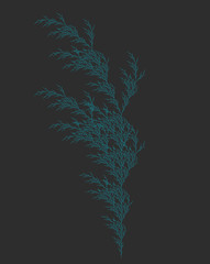 Wall Mural - vector weed recursion design - plant like l-system mathematical model