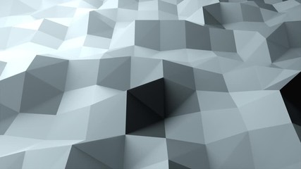 Poster - 3d rendering abstract polygonal abstract background. Computer generation low poly waving surface. Geometric triangles