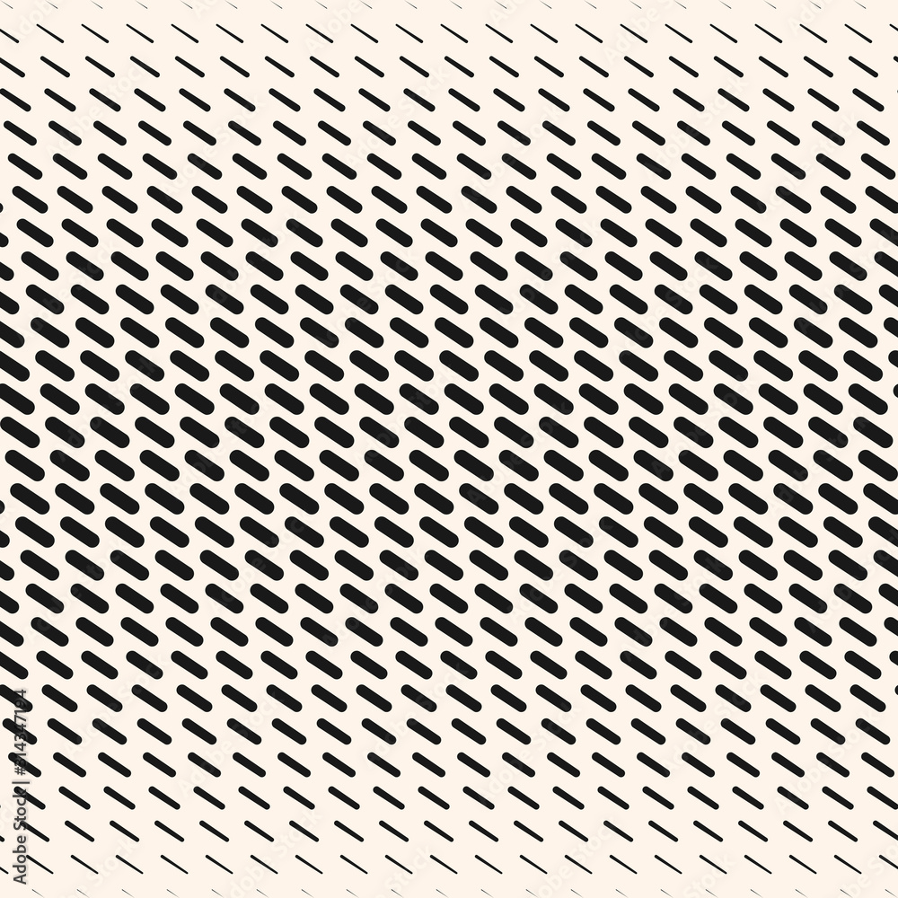 Vector abstract geometric halftone seamless pattern with diagonal dash ...
