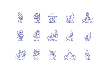 Wall Mural - Isolated family cartoons icon set vector design