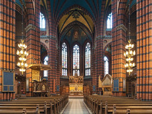 Interior Of St. John's Church In Stockholm, Sweden. The Brick Church In The Neo-Gothic Style Was Built In 1884-1890 By Design Of Architect Carl Moller, And Inaugurated On May 25, 1890.