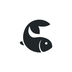 Poster - Fish icon template color editable. Fish symbol vector sign isolated on white background illustration for graphic and web design.
