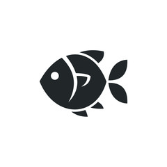 Poster - Fish icon template color editable. Fish symbol vector sign isolated on white background illustration for graphic and web design.
