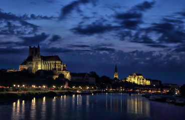 Canvas Print - Heure bleue à Auxerre