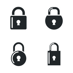 Aufkleber - lock icon template color editable. Password security symbol vector sign isolated on white background illustration for graphic and web design.