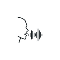 Leinwandbilder - Voice recognition concept. Voice control icon template color editable. Voice recognition symbol vector sign isolated on white background illustration for graphic and web design.