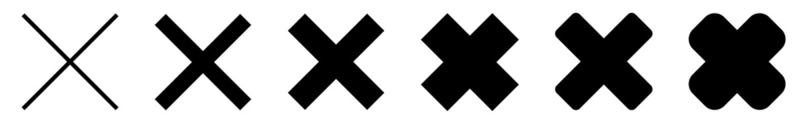 Wall Mural - cross icon black | crosses | cancel symbol | wrong illustration | logo | x sign | isolated | variati