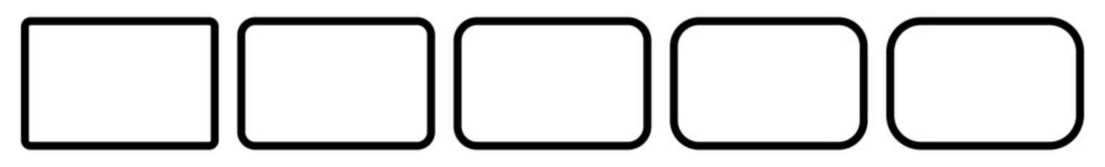 Wall Mural - rectangle icon black | rounded rectangles | blank box symbol | empty frame logo | button sign | isol