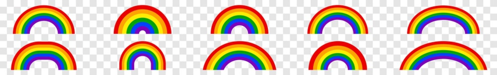 Wall Mural - rainbow icon colors | rainbows | peace symbol | weather logo | happy sign | isolated transparent | v