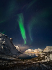 Wall Mural - bergsbotn fjord aurora
