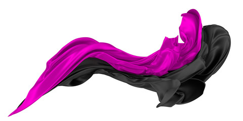 Wall Mural - Abstract background of magenta wavy silk or satin. 3d rendering image.