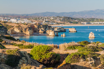 Wall Mural - Rocky cliffs near Lagos, Portugal