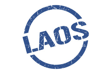 Laos stamp. Laos grunge round isolated sign