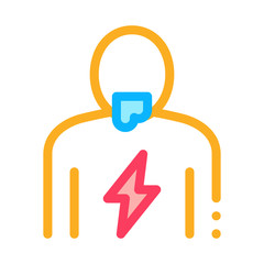 Sticker - Lightning On Body Icon Vector. Outline Lightning On Body Sign. Isolated Contour Symbol Illustration