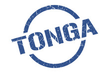 Tonga Stamp. Tonga Grunge Round Isolated Sign