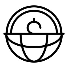Poster - Global business money icon. Outline global business money vector icon for web design isolated on white background