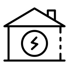 Poster - Electrician in house icon. Outline electrician in house vector icon for web design isolated on white background