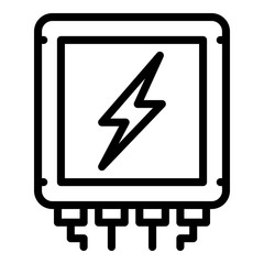 Poster - electric cable box icon. outline electric cable box vector icon for web design isolated on white bac