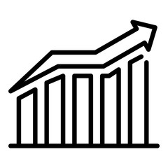 Poster - Grow up money icon. Outline grow up money vector icon for web design isolated on white background