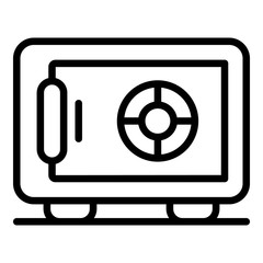 Poster - Money safe icon. Outline money safe vector icon for web design isolated on white background