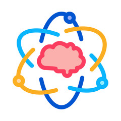 Aufkleber - atom human brain icon vector. outline atom human brain sign. isolated contour symbol illustration