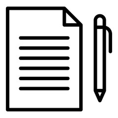 Poster - Paper pen insurance icon. Outline paper pen insurance vector icon for web design isolated on white background