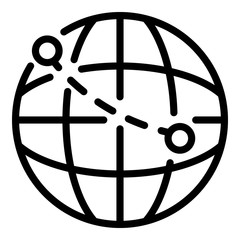Poster - Global travel icon. Outline global travel vector icon for web design isolated on white background