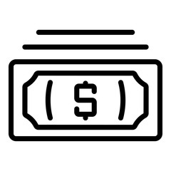Poster - Money cash icon. Outline money cash vector icon for web design isolated on white background