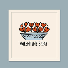 Canvas Print - Valentine's day greeting card design. Love and Wedding Art