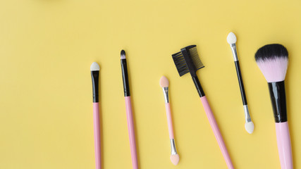 Set of makeup brushes for background                               