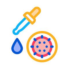 Poster - Pipette Microbe Icon Vector. Outline Pipette Microbe Sign. Isolated Contour Symbol Illustration